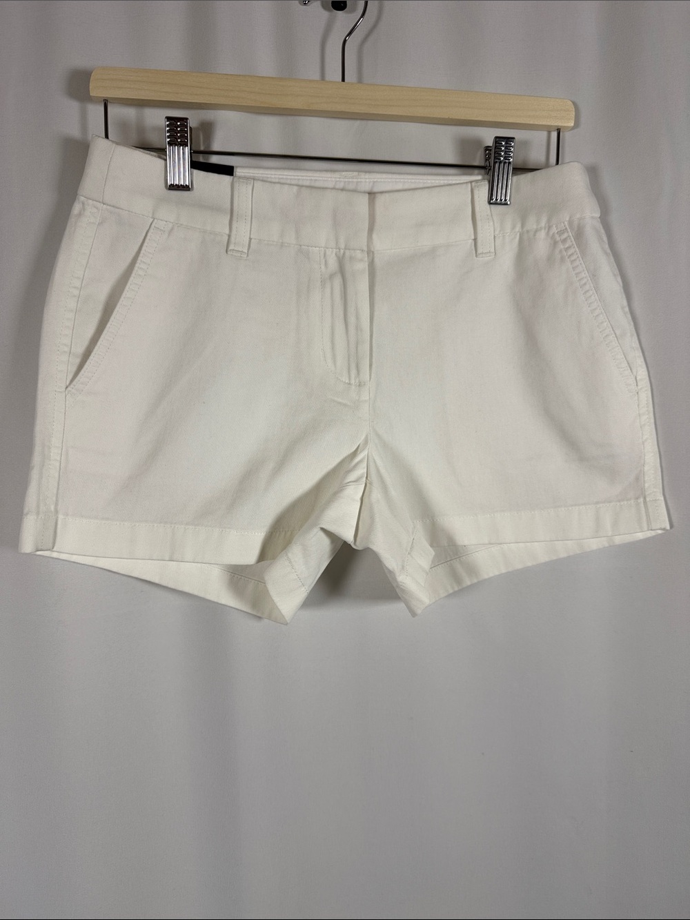 J. Crew Factory White Cotton Blend Shorts